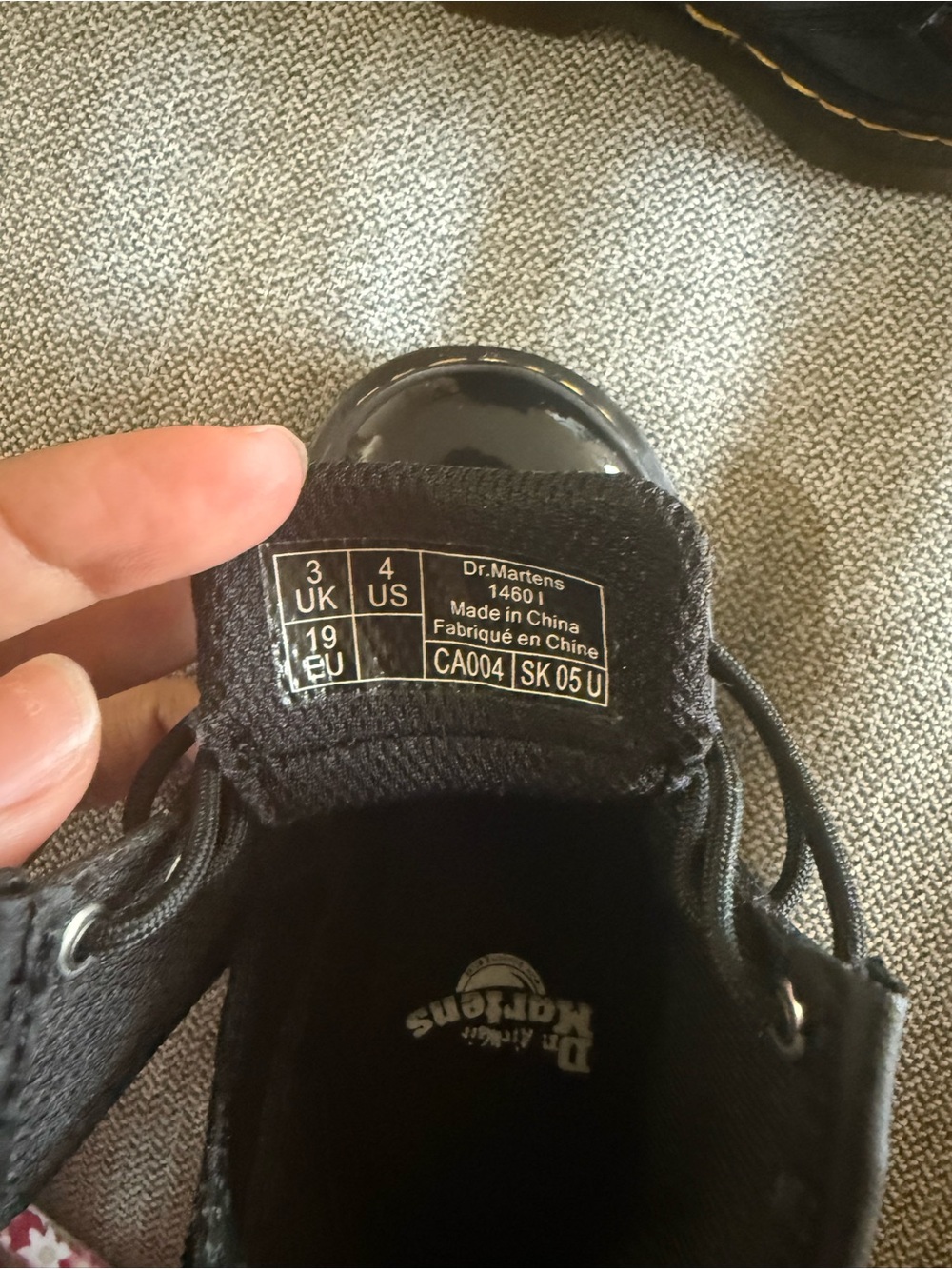 Dr. Martens Kids Black Leather Lace-Up Ankle Boots